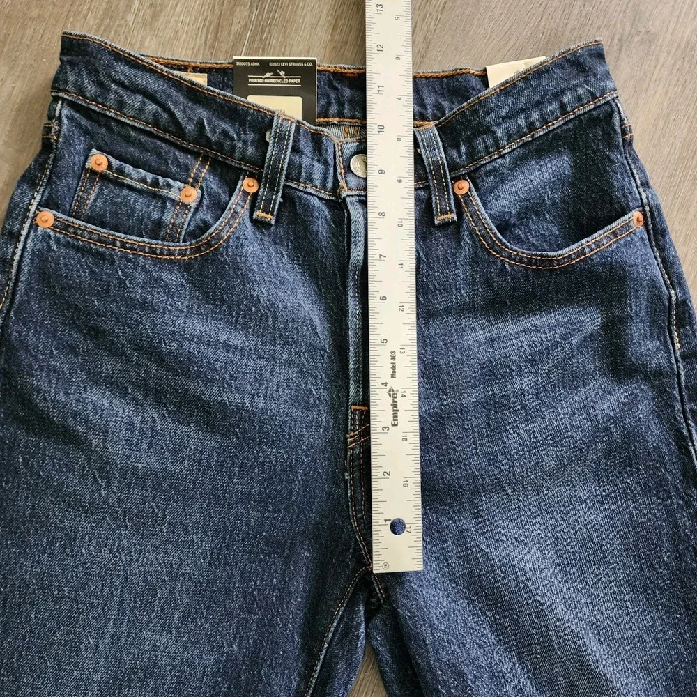 Levi's Premium 501 Original High Rise Straight Leg Jeans Dark Wash W25 L32